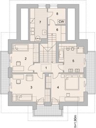 Projekt domu LK&1130 - rzut poddasza, dom liczy 4 pokoje, 2 łazienki i wc
