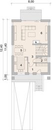 Projekt domu LK&1128 - rzut parteru, dom liczy 3 pokoje, 3 łazienki i wc