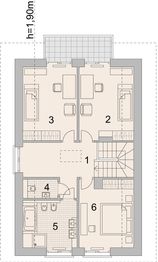 Projekt domu LK&1128 - rzut poddasza, dom liczy 3 pokoje, 3 łazienki i wc