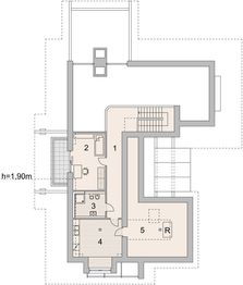 Projekt domu LK&1127 - rzut poddasza, dom liczy 3 pokoje, 2 łazienki i wc