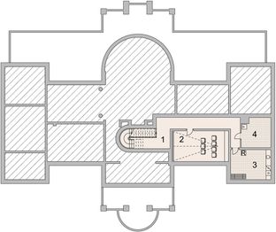 Projekt domu LK&1126 - rzut piwnicy, dom liczy 6 pokoje, 6 łazienki i wc