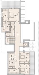 Projekt domu LK&1117 - rzut 1 piętra, dom liczy 4 pokoje, 3 łazienki i wc