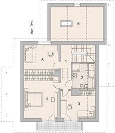 Projekt domu LK&1112 - rzut poddasza, dom liczy 4 pokoje, 2 łazienki i wc