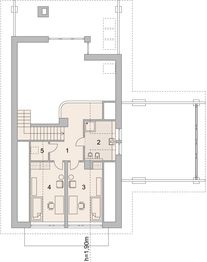 Projekt domu LK&1109 - rzut poddasza, dom liczy 4 pokoje, 2 łazienki i wc