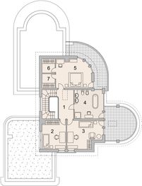 Projekt domu LK&1103 - rzut 1 piętra, dom liczy 4 pokoje, 2 łazienki i wc