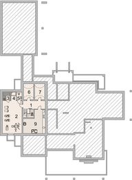 Projekt domu LK&1094 - rzut piwnicy, dom liczy 3 pokoje, 5 łazienki i wc