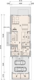 Projekt domu LK&1091 - rzut parteru, dom liczy 4 pokoje, 3 łazienki i wc