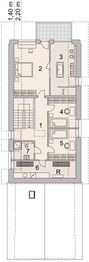 Projekt domu LK&1091 - rzut poddasza, dom liczy 4 pokoje, 3 łazienki i wc
