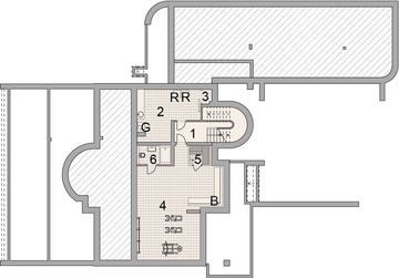 Projekt domu LK&1088 - rzut piwnicy, dom liczy 6 pokoje, 3 łazienki i wc