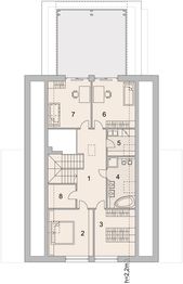 Projekt domu LK&1083 - rzut poddasza, dom liczy 4 pokoje, 4 łazienki i wc