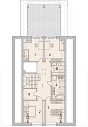 Projekt domu LK&1044 - rzut poddasza, dom liczy 4 pokoje, 4 łazienki i wc