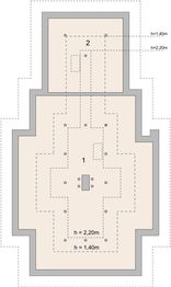 Projekt domu LK&1032 - rzut poddasza, dom liczy 3 pokoje, 1 łazienki i wc