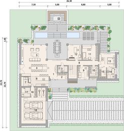 Projekt domu LK&1749 - rzut parteru, dom liczy 4 pokoje, 2 łazienki i wc