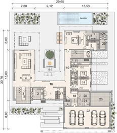 Projekt domu LK&1732 - rzut parteru, dom liczy 3 pokoje, 5 łazienki i wc