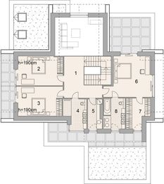 Projekt domu LK&1688 - rzut poddasza, dom liczy 4 pokoje, 3 łazienki i wc