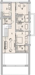 Projekt domu LK&1575 - rzut poddasza, dom liczy 3 pokoje, 3 łazienki i wc