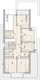 Projekt domu LK&1553 - rzut poddasza, dom liczy 5 pokoje, 2 łazienki i wc