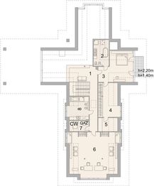 Projekt domu LK&1546 - rzut poddasza, dom liczy 3 pokoje, 3 łazienki i wc