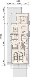 Projekt domu LK&1536 - rzut parteru, dom liczy 0 pokoje, 1 łazienki i wc