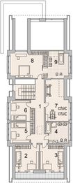 Projekt domu LK&1536 - rzut poddasza, dom liczy 5 pokoje, 3 łazienki i wc