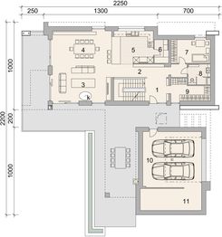 Projekt domu LK&1534 - rzut parteru, dom liczy 4 pokoje, 2 łazienki i wc
