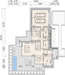 Projekt domu LK&1527 - rzut parteru, dom liczy 4 pokoje, 4 łazienki i wc