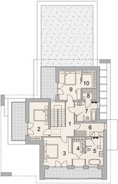 Projekt domu LK&1527 - rzut 1 piętra, dom liczy 4 pokoje, 4 łazienki i wc
