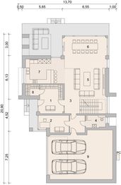 Projekt domu LK&1525 - rzut parteru, dom liczy 4 pokoje, 3 łazienki i wc