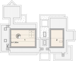 Projekt domu LK&1517 - rzut poddasza, dom liczy 3 pokoje, 3 łazienki i wc