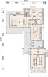 Projekt domu LK&1513 - rzut parteru, dom liczy 6 pokoje, 4 łazienki i wc