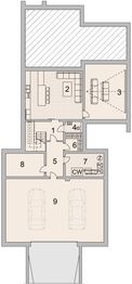 Projekt domu LK&1510 - rzut piwnicy, dom liczy 5 pokoje, 4 łazienki i wc