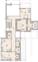 Projekt domu LK&1510 - rzut 1 piętra, dom liczy 5 pokoje, 4 łazienki i wc