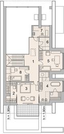 Projekt domu LK&1509 - rzut poddasza, dom liczy 4 pokoje, 3 łazienki i wc