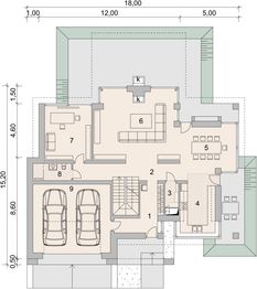 Projekt domu LK&1471 - rzut parteru, dom liczy 4 pokoje, 2 łazienki i wc