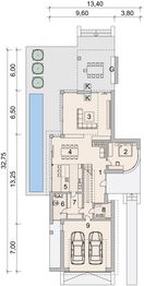 Projekt domu LK&1465 - rzut parteru, dom liczy 4 pokoje, 3 łazienki i wc