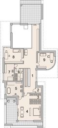 Projekt domu LK&1465 - rzut 1 piętra, dom liczy 4 pokoje, 3 łazienki i wc