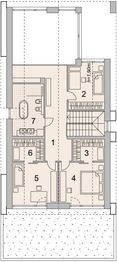 Projekt domu LK&1459 - rzut poddasza, dom liczy 4 pokoje, 2 łazienki i wc