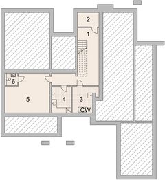 Projekt domu LK&1455 - rzut piwnicy, dom liczy 3 pokoje, 3 łazienki i wc