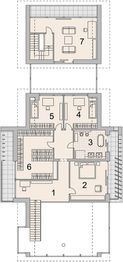 Projekt domu LK&1433 - rzut poddasza, dom liczy 5 pokoje, 2 łazienki i wc