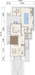 Projekt domu LK&1430 - rzut parteru, dom liczy 3 pokoje, 3 łazienki i wc