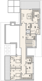 Projekt domu LK&1430 - rzut 1 piętra, dom liczy 3 pokoje, 3 łazienki i wc