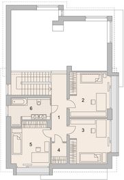 Projekt domu LK&1428 - rzut 1 piętra, dom liczy 4 pokoje, 2 łazienki i wc