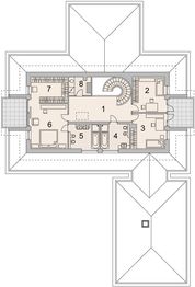 Projekt domu LK&1386 - rzut 1 piętra, dom liczy 4 pokoje, 3 łazienki i wc