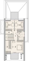 Projekt domu LK&1373 - rzut poddasza, dom liczy 4 pokoje, 2 łazienki i wc