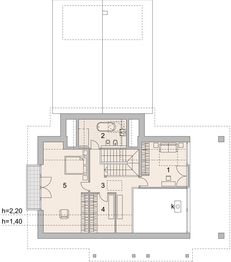 Projekt domu LK&1351 - rzut poddasza, dom liczy 3 pokoje, 2 łazienki i wc