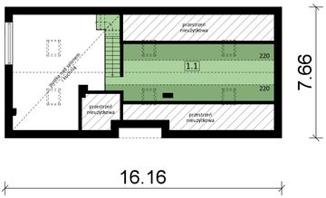 Projekt domu Ka237 - rzut poddasza, dom liczy 3 pokoje, 2 łazienki i wc