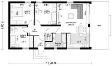 Parter projektu - MG 2 wariant 15 drewniany