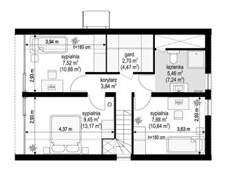 Poddasze projektu - MG 3 wariant 18 drewniany
