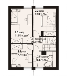 Poddasze projektu - Gładyszowo aa 70 dw