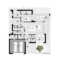 Projekt domu HomeKoncept 128 wariant 01 - rzut parteru, dom liczy 5 pokoje, 3 łazienki i wc